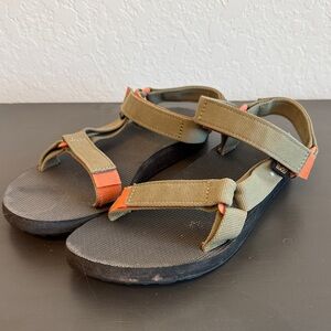 Teva Olive and Orange Sandals